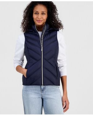 Michael Kors Hooded Puffer Vest - Blue