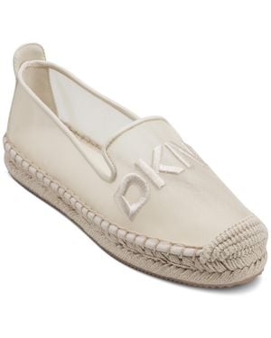DKNY Mallandra Logo Slip-on Espadrille Flats - White