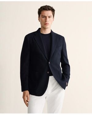 Mango Slim-fit Wool Blazer - Blue