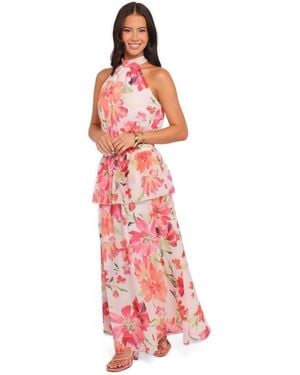 Petal & Pup Martha Halter Sleeveless Maxi Dress - Pink