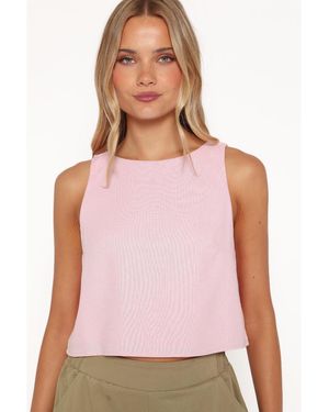 Petal & Pup Madison Cropped High-neck Tank Top - Pink