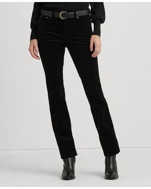 Ralph Lauren Stretch Corduroy Mid-rise Straight Pants - Black
