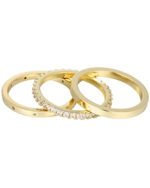 Adornia Cubic Zirconia 3-band Rings Set - Metallic