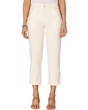 Democracy Petite High-rise Roll-cuff Carpenter Pants - Natural