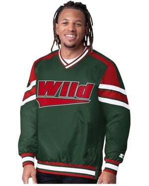 Starter Green Minnesota Wild Reliever V-neck Pullover Jacket