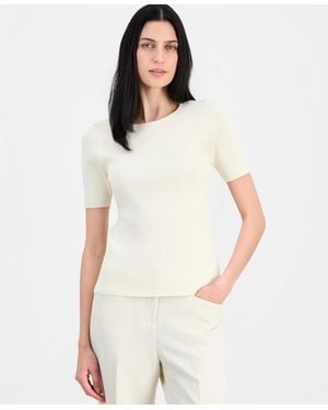 Tahari Short-sleeve Sweater T-shirt - White