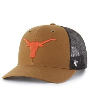 '47 X Carhartt And Texas Longhorns Trucker Adjustable Hat - Brown