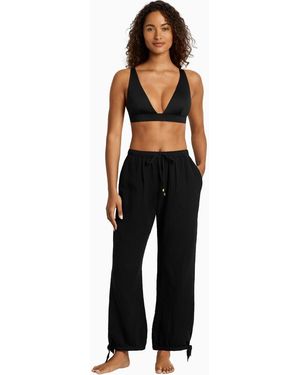 Ralph Lauren Cotton Pull-on Cover-up Pants - Black