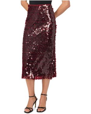 Cece High-waisted Pencil Sequin Midi Skirt - Purple