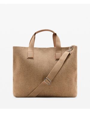 Mango Raffia Tote Bag - Brown