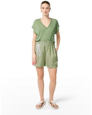 Scotch & Soda High-rise Placed Print Shorts - Green