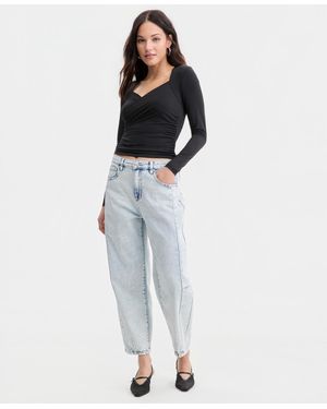 BarIII Acid-wash Barrel Jeans - Blue
