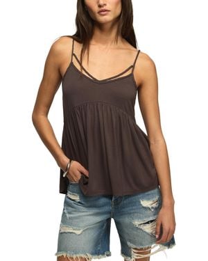 Lucky Brand Sandwash V-neck Cami Top - Black
