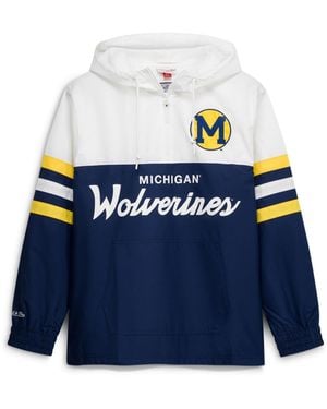 Mitchell & Ness Michigan Wolverines Head Coach Half-zip Lightweight Anorak - Blue