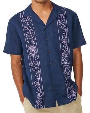 Rip Curl Mod Tropics Vert Short Sleeve Shirt - Blue