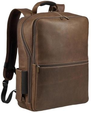 Luxorro Leather Backpack(17 Inch) - Brown