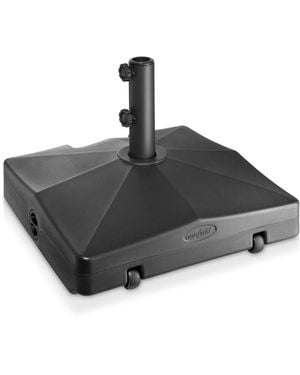 Casafield 64lb Capacity Fillable Mobile Umbrella Base Stand 2 Wheels And Handle - Black