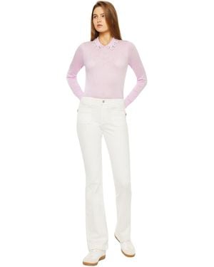 Kancan Yamilet Mid-rise Bootcut Jeans - White