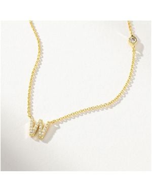 UNCOMMON JAMES 14k Gold-plated Pave Initial Necklace - Metallic