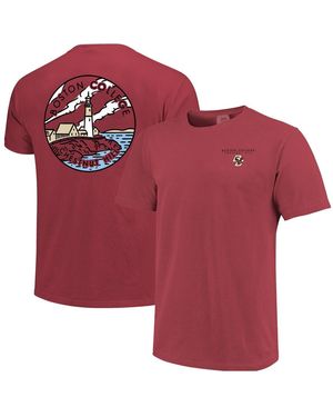 Image One And Boston College Eagles Scenic Comfort Colors T-shirt - Red