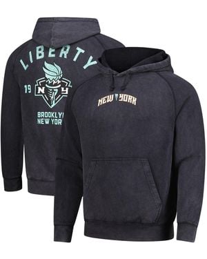 Stadium Essentials And New York Liberty Get Back Oversized Vintage Raglan Pullover Hoodie - Blue