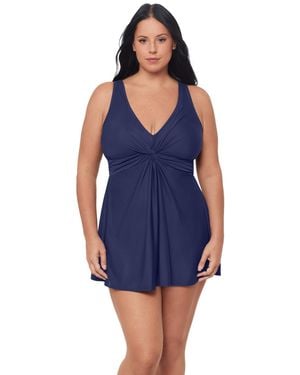 Miraclesuit Plus Must Haves Marais Tummy Control Swimdress - Blue