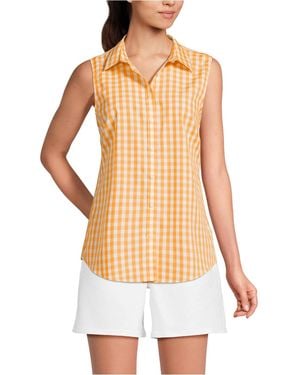 Lands' End No Iron Sleeveless Shirt - White