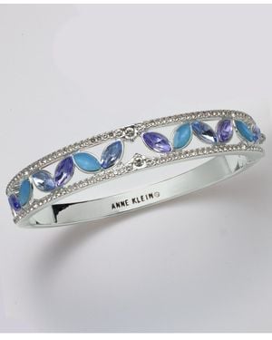 Anne Klein Multi-stone Gold-tone Hinge Bracelet - Blue