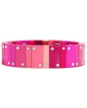 The Lovery Domino Stretch Bracelet 14k Gold-plated Over Brass 16 Millimeters - Pink