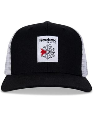 Reebok Union Jack Wheel Canvas & Mesh Trucker Cap - Black