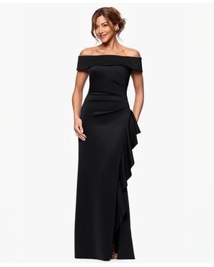 Xscape Petite Off The Shoulder Sleeveless Dress - Black