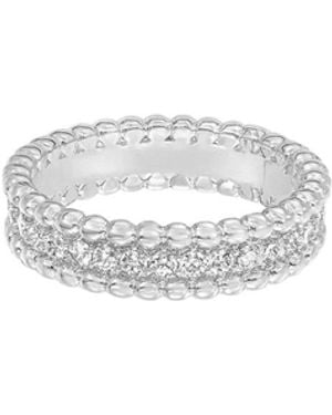 Bearfruit Jewelry Jena Sparkle Wide Band Ring Trendy Unique Style - White