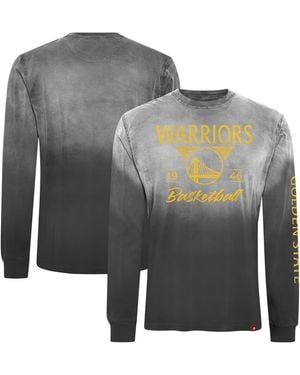 Sportiqe And Golden State Warriors Mohave Sun-dipped Long Sleeve T-shirt - Gray