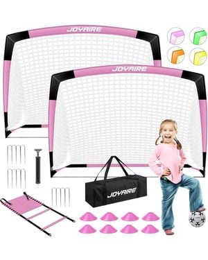 Joyaire 6x4ft 5 Layer Portable Pop Up Soccer Goal Set - Pink