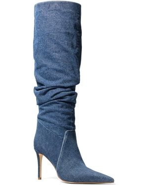 Michael Kors Michael Dawn Heeled Pointed Toe Boots - Blue