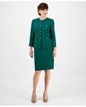Le Suit Pencil Skirt Suit Set - Green
