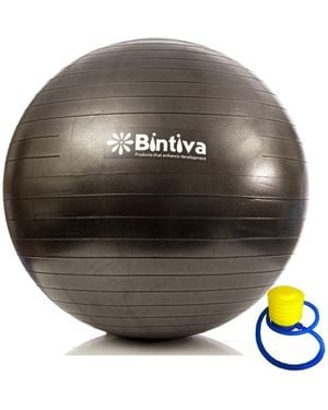 Bintiva Anti-burst Exercise Stability Yoga Ball For Fitness 55cm - Metallic