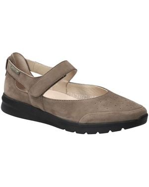 Mephisto Marsia Nubuk Leather Ballet-flat Mules - Gray