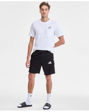 adidas Three Stripes Tiro 9 Cargo Shorts Slide Pocket T Shirt Adilette Comfort Slide Sandals - White