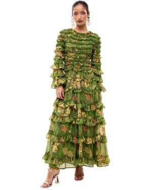MARYISA Modest Ruffle A Line - Green
