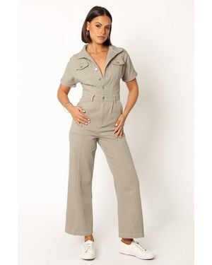 Petal & Pup Demi Contrast Stitch Jumpsuit - Natural