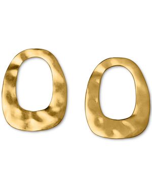 OMA THE LABEL 18k Gold-plated Hammered Front-facing Hoop Earrings - Metallic