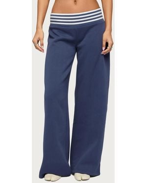 Edikted Eloura Stripey Sweatpants - Blue