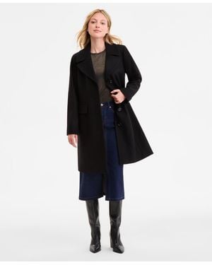 Anne Klein Single-breasted Walker Coat - Blue