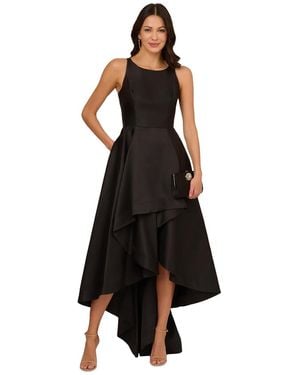 Adrianna Papell High-low Mikado Gown - Black