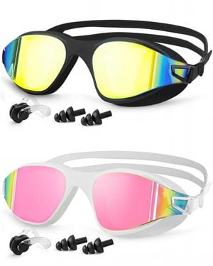 Gnuadz 2 Piece Swimming goggles Anti Fog Uv Protection - Pink