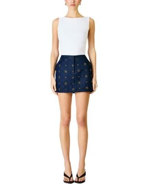 Line & Dot Attina Beaded Mini Skirt - Blue