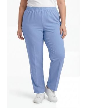 Woman Within Within Knit Hassle-free Pull-on Elastic-waist Pants - Blue