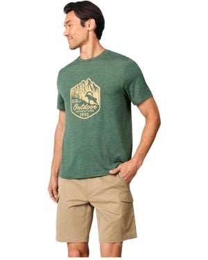 Free Country Super Soft Microtech Short Sleeve Graphic Crew Tee - Green