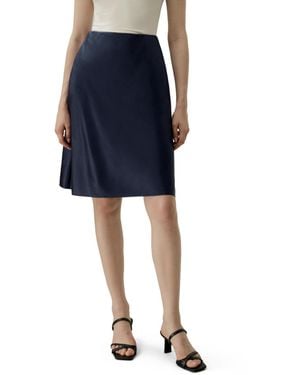 LILYSILK Stretchy Charmeuse Minimalist Skirt - Blue